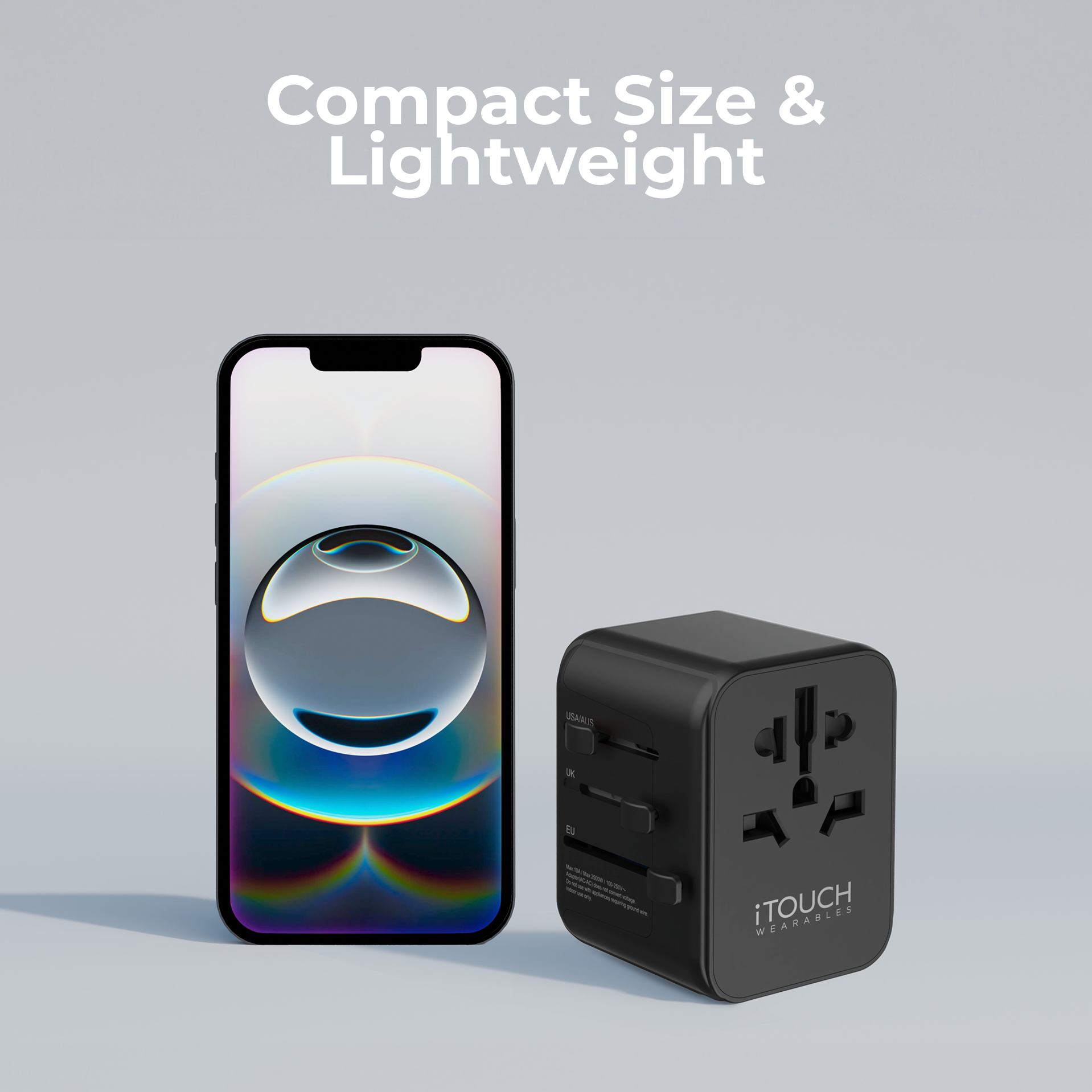 iTouch International Travel Adapter Black/White