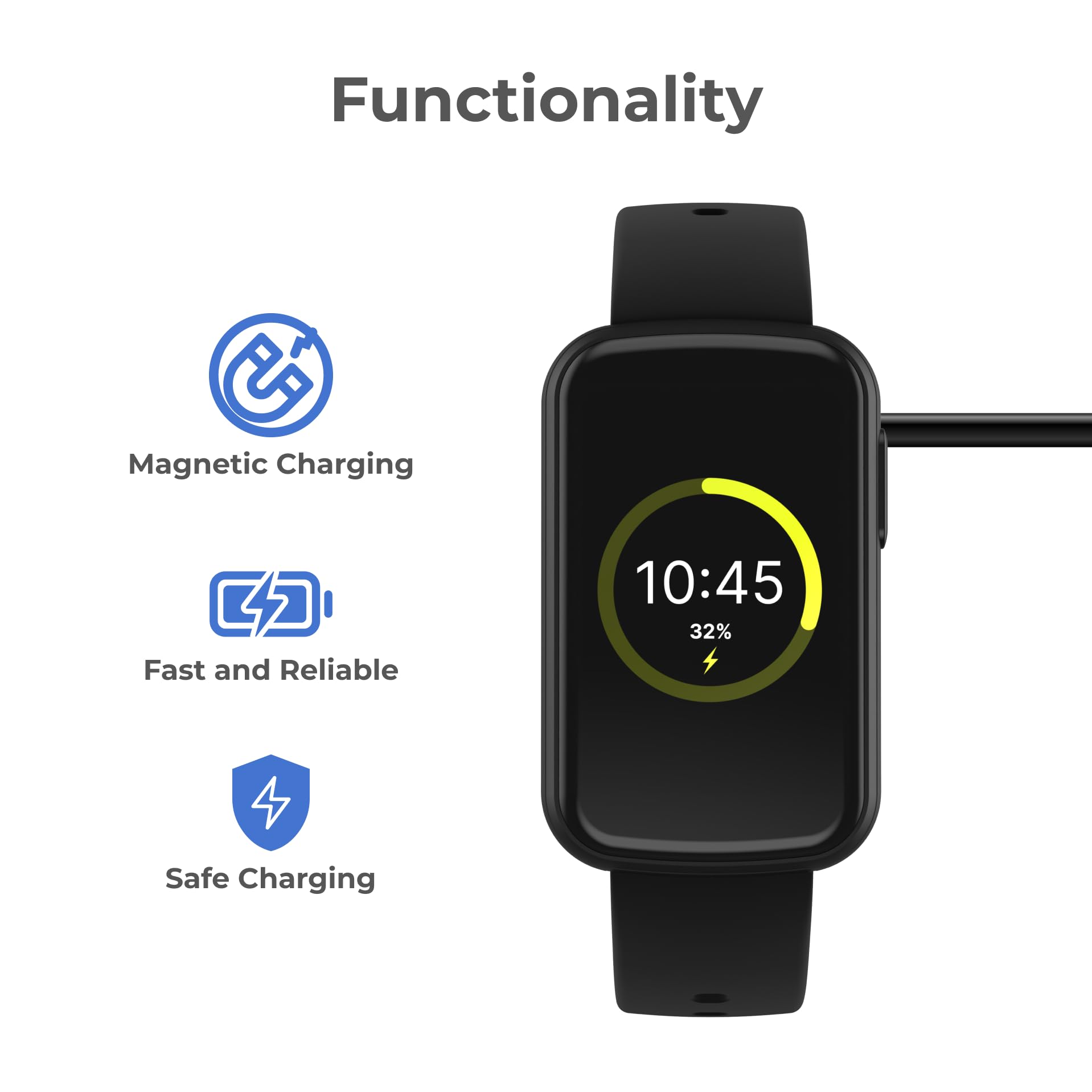 iTouch Replacement Charger for Bloom, Belle, Active 4, Active 5 & Explorer 5 PRO Smartwatch ? Magnetic 4mm Pin USB-A Charging Cable (22 in / 56 cm) Fast Charge Cord (Watch & Adapter Not Included)