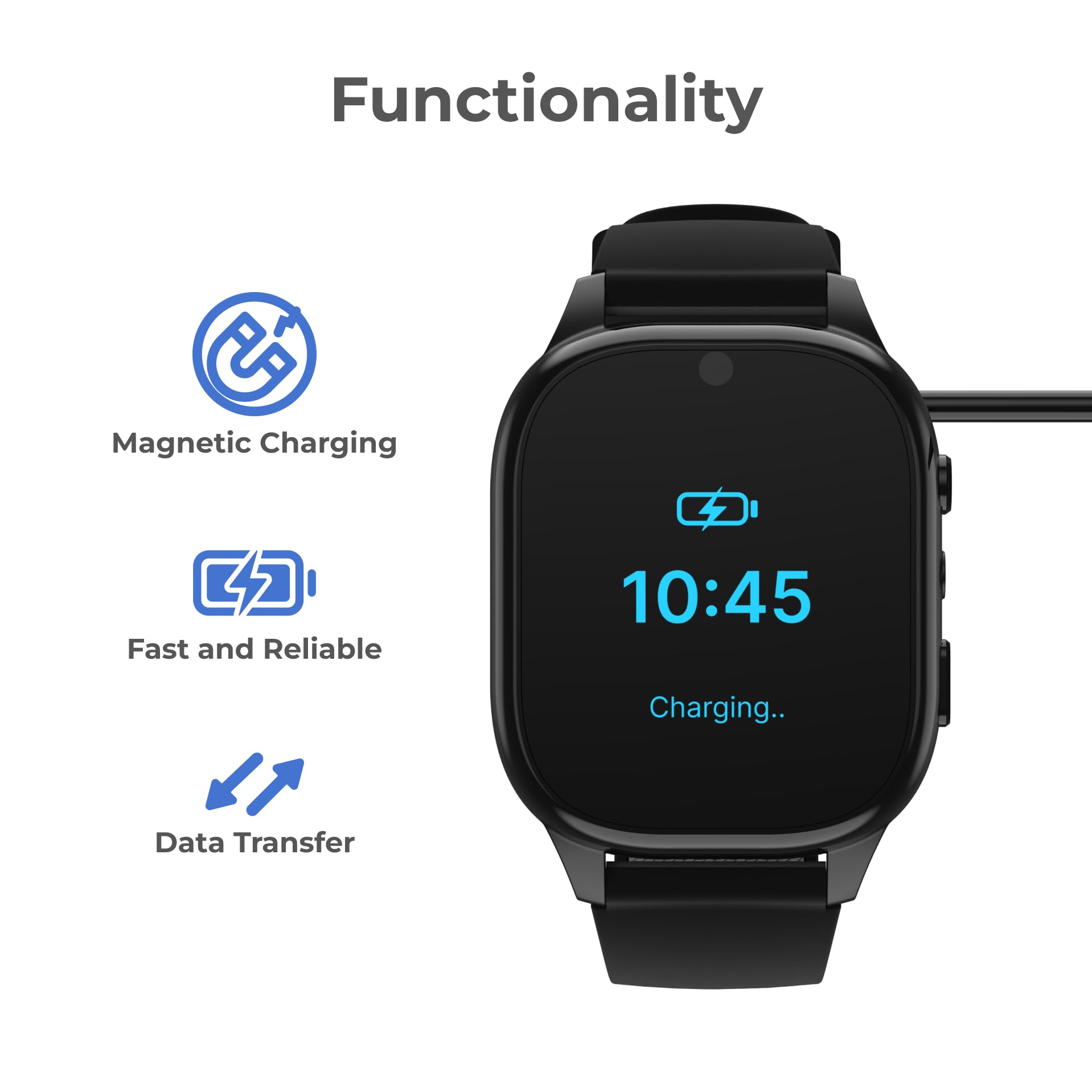 PlayZoom 4 Kids Smartwatch Replacement Charger Magnetic 8mm Pin USB-A Charging Cable (2.2 ft / 66 cm) Charging Cord Only