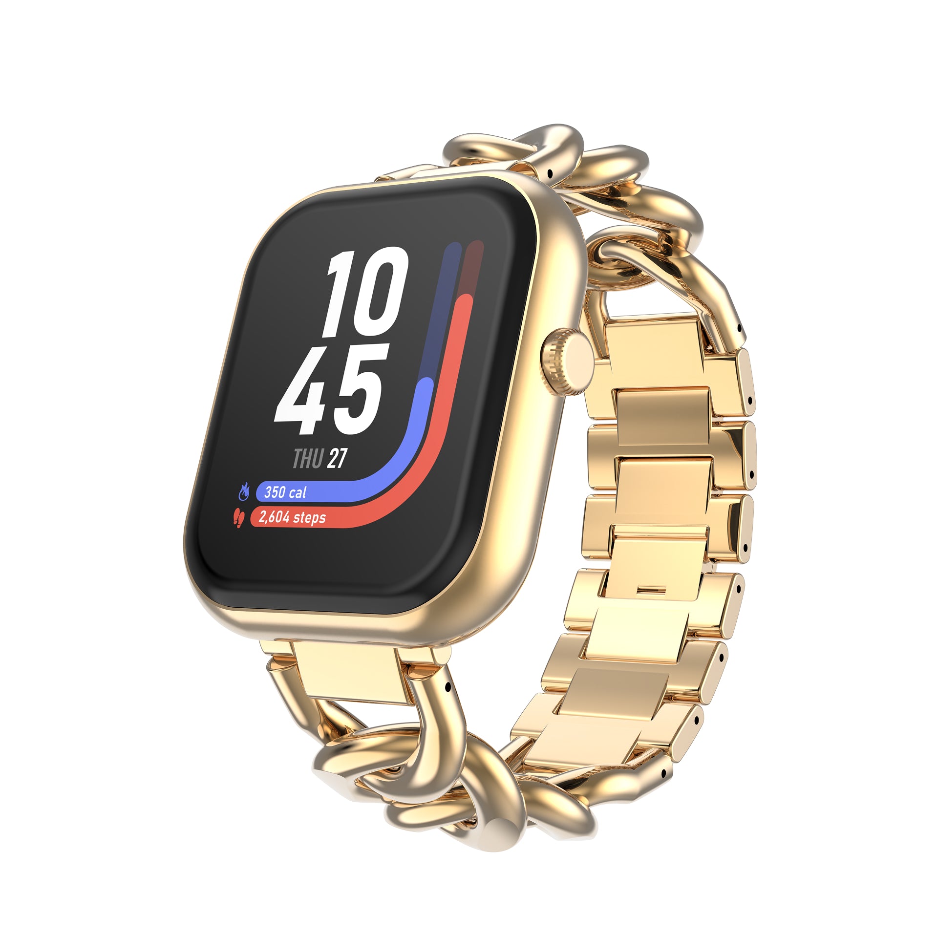 Gold with Chain Metal Strap