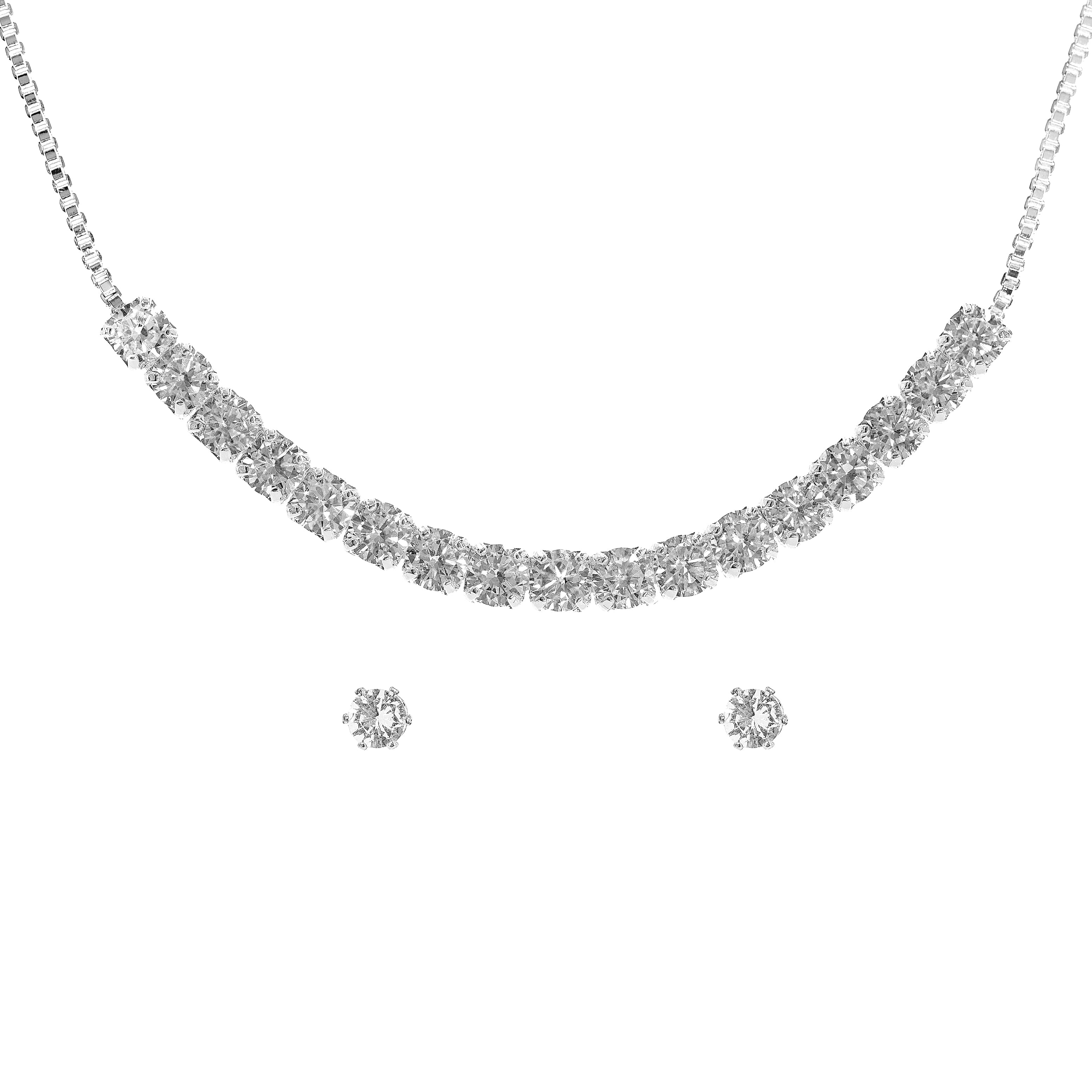 Danecraft Cubic Zirconia Tennis Bracelet & Earrings Set