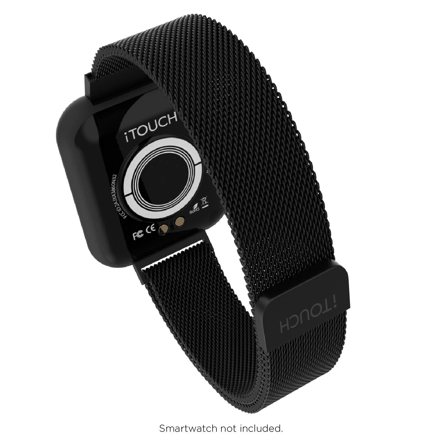 iTouch Air 3 44mm Extra Interchangeable Strap: Black Mesh affordable smart watch strap