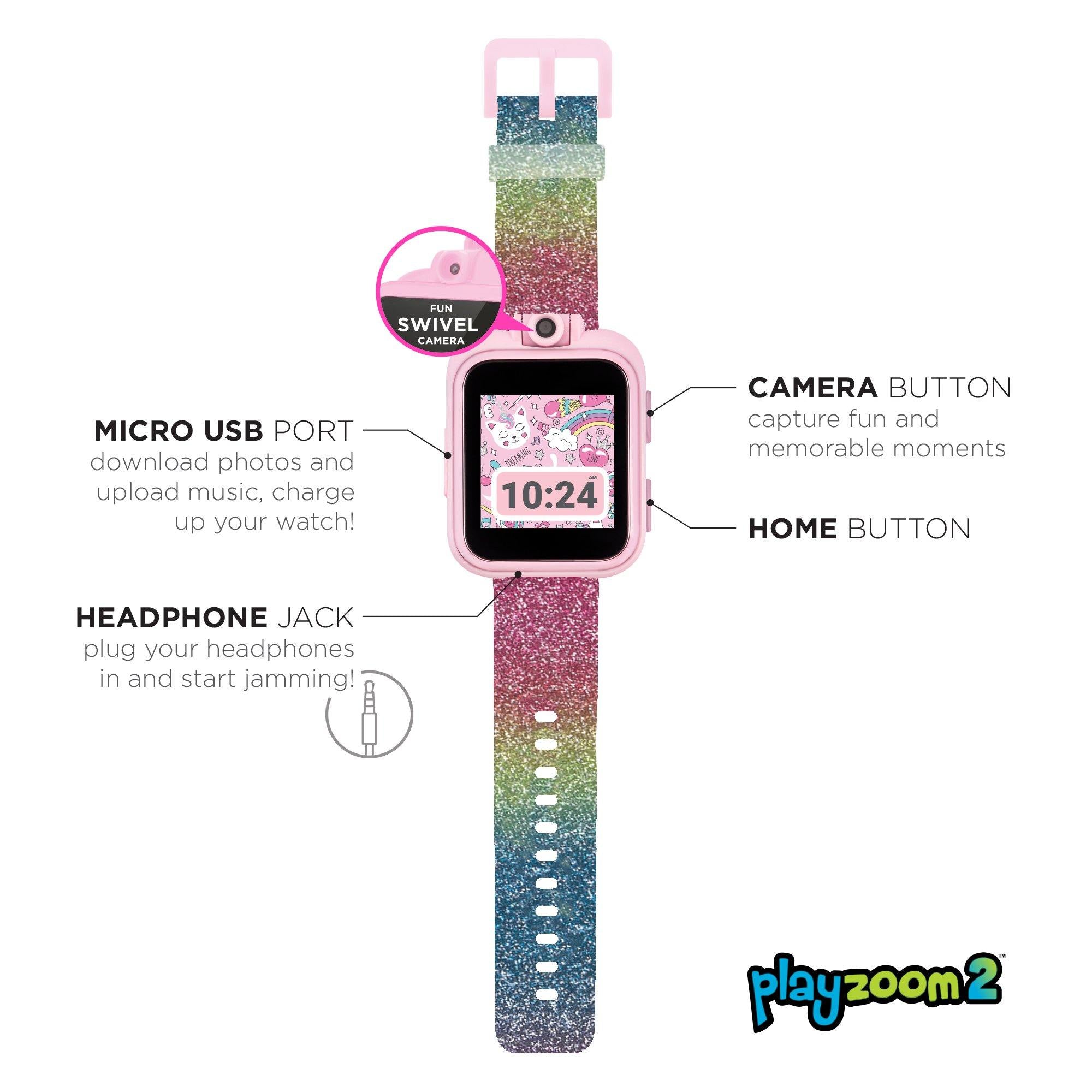 PlayZoom 2 Kids Smartwatch: Rainbow Glitter affordable smart watch