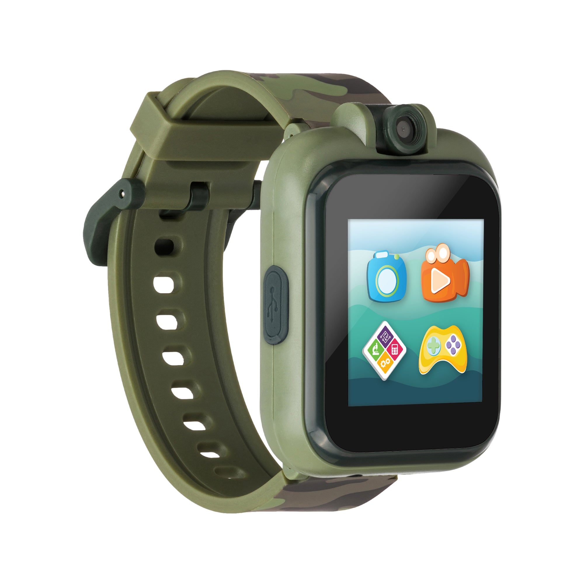 PlayZoom 2 Kids Smartwatch with Headphones: Green Camouflage Print affordable smart watch with headphones