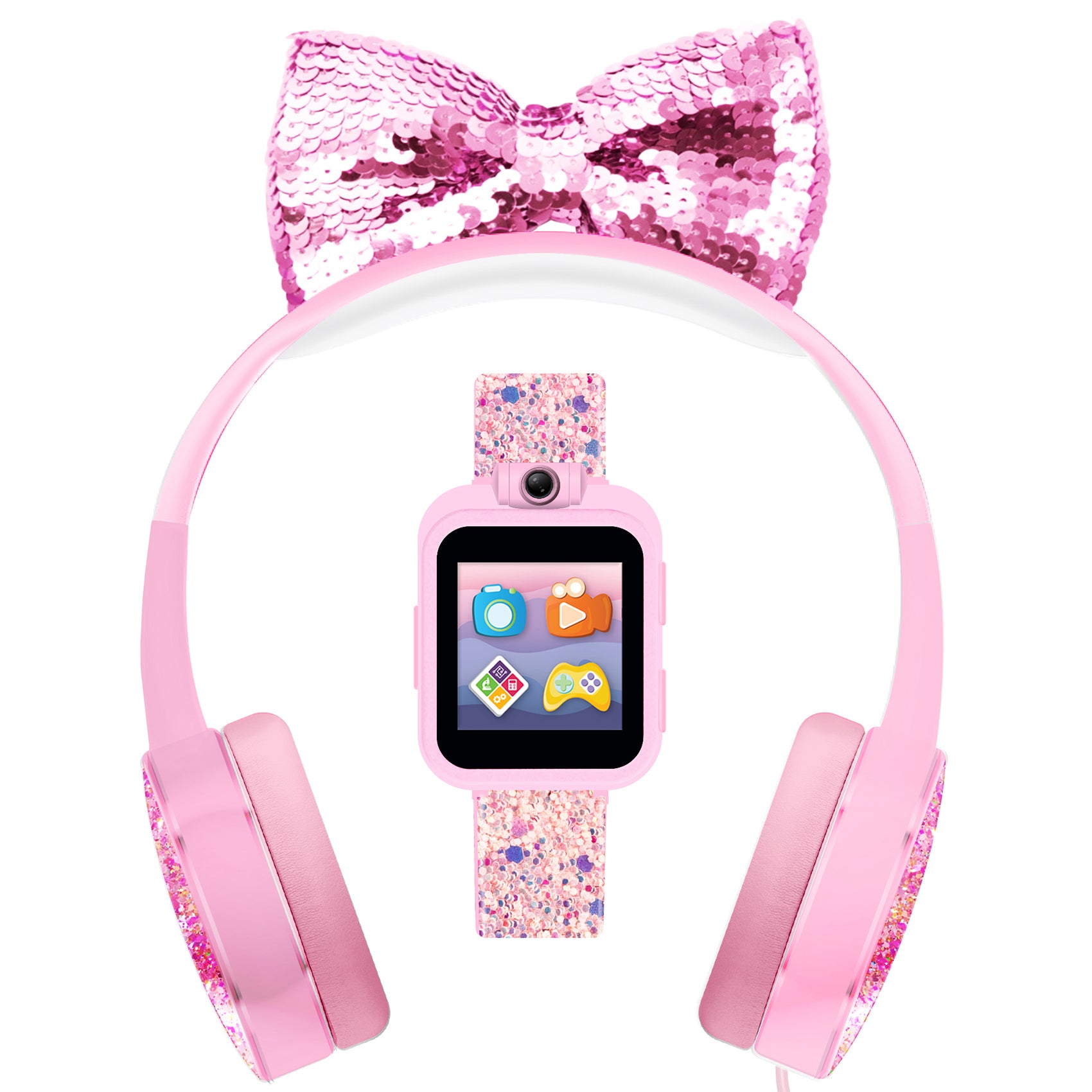 PlayZoom 2 Kids Smartwatch with Headphones: Pink Sparkle affordable smart watch with headphones