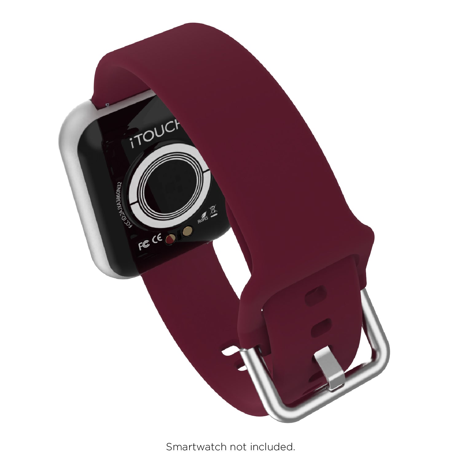 iTouch Air 3 40mm, Sport 3 & Sport Extra Interchangeable Strap: Narrow Merlot SIlicone affordable smart watch strap