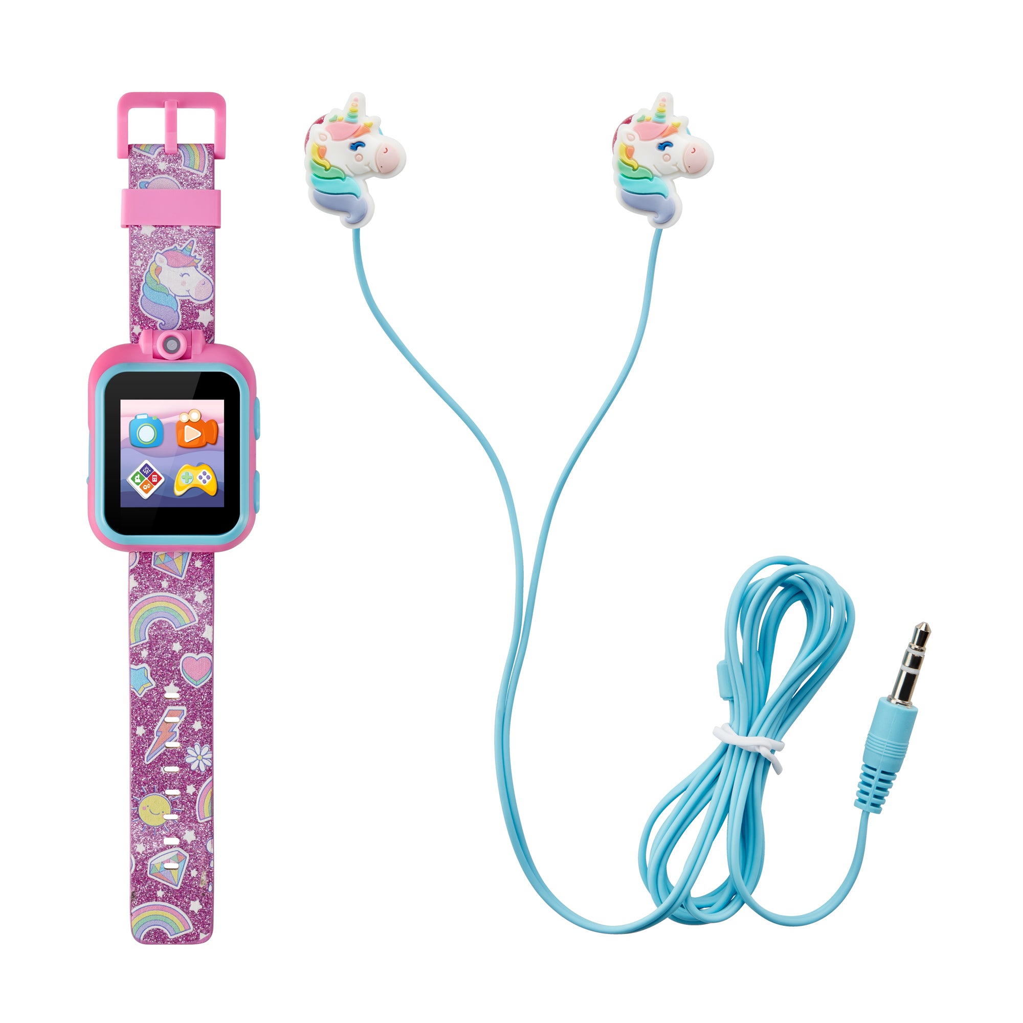 Playzoom Kids Smartwatch & Earbuds Set: Purple Glitter Unicorn