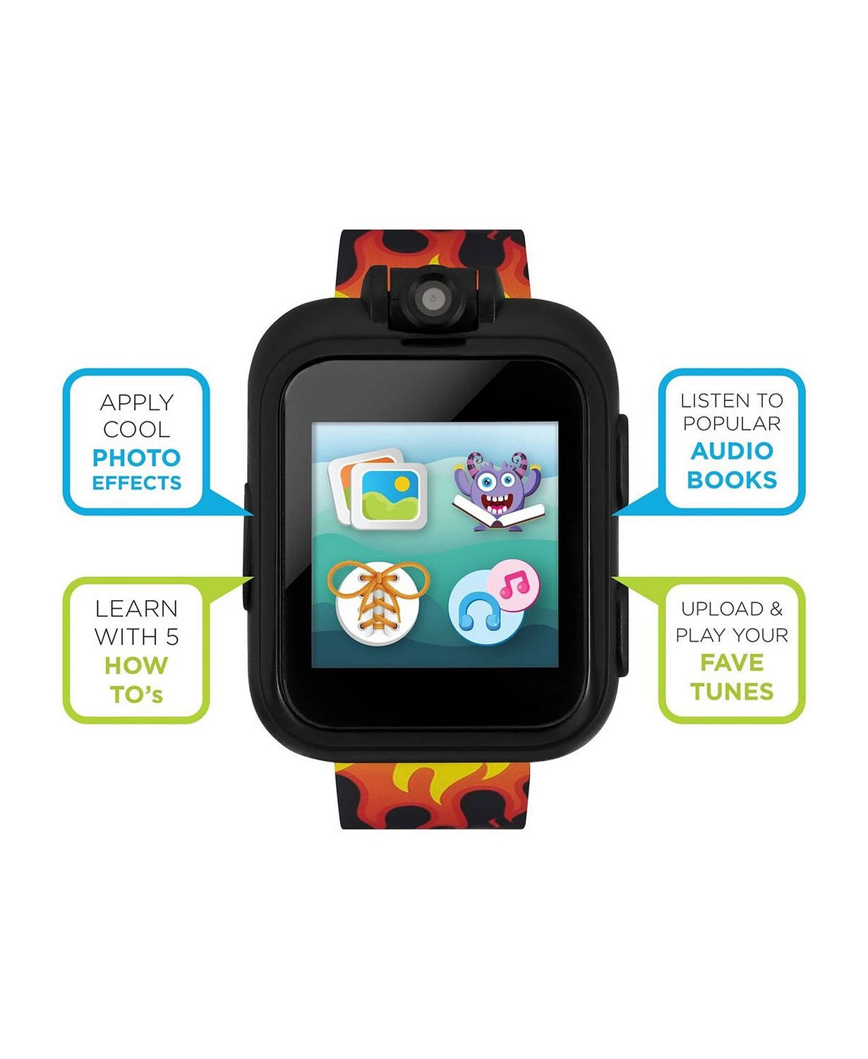 PlayZoom 2 Kids Smartwatch: Black Racing Flames